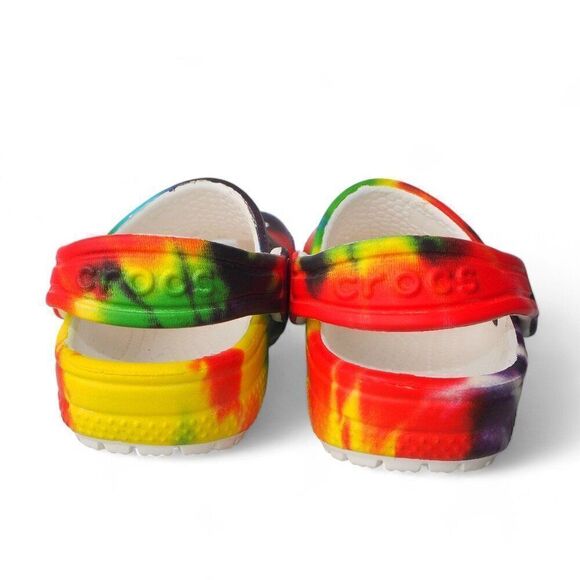 Crocs Classic "Rainbow Tie Dye" Colorful Clogs Multicolor Infant Toddler 5 - Picture 5 of 11